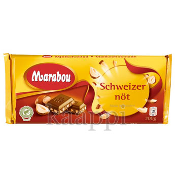 Молочный шоколад Marabou Schweizer Not с лесными орехами