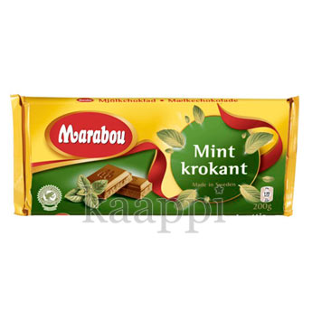 Молочный шоколад Marabou Mint Krokant с мятным вкусом