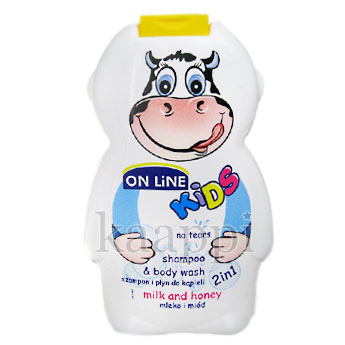 Детский шампунь и гель для душа 2 в 1 Kids молоко