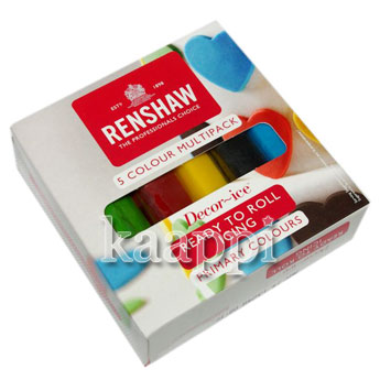 Цветная мастика Renshaw 5 ярких цветов 500г из Финляндии