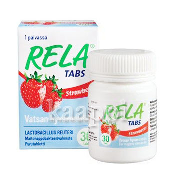 Таблетки Rela Tabs с молочно-кислыми бактериями (клубника) 30таб