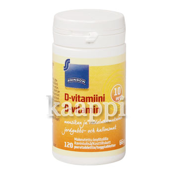 Витамин Д3 Rainbow D-vitamiini 10мг 120табл