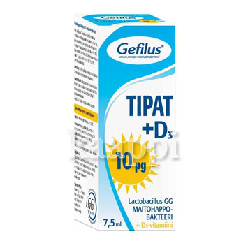 Молочно-кислые бактерии Gefilus Tipat+D3 с витамином D3 7,5мл