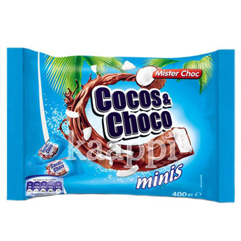Шоколадные батончики Mister Choc Cocos&Choco minis 350г