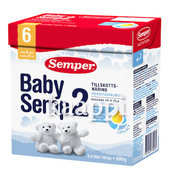 Сухая молочная смесь Semper Babysemp 2 от 6 до 12 мес; 500г