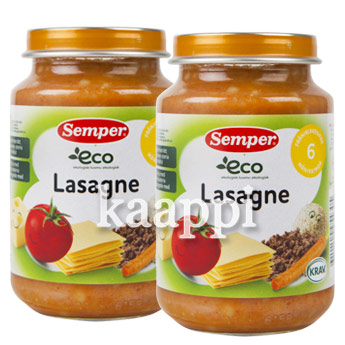 Детское питание Semper ECO Lasagne (лазанья)  2x190г