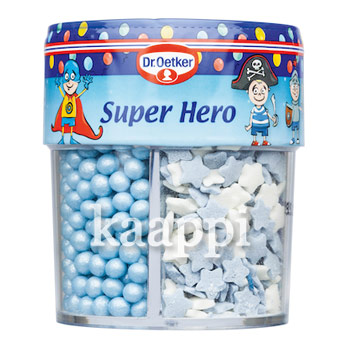 Кондитерские украшения Dr.Oetker Super Hero (шарики и звезды голубого цвета) 76г