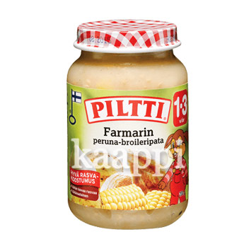 Детское питание Piltti Farmarin peruna-broileripata (курица с картофелем по-фермерски) 1-3г 200гр