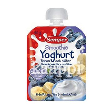 Детское питание Semper Yoghurt Smoothie йогурт, банан, черника с 6мес. 90гр