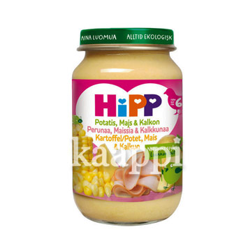 Детское питание Hipp Luomu Perunaa, maissia/kalkkunaa картофель, кукуруза, индейка с 6мес. 190гр