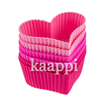 Формочки для выпечки сердечки силиконовые Kaiser Muffinsikuppi, Sydan 6шт