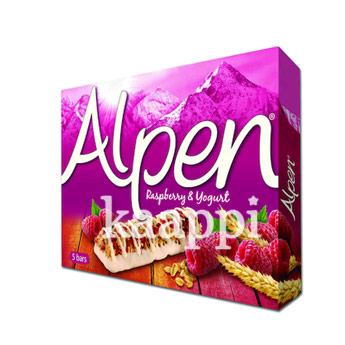 Зерновые батончики с малиной и йогуртом Alpen raspberries/yoghurt 5x29гр