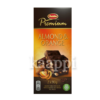 Темный шоколад с миндалем и апельсином Marabou Premium Almond&Orange 2х90гр