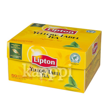 Черный чай Lipton Yellow Label musta tee классический 50пак.