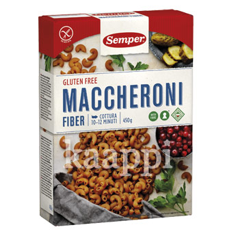 Макароны c клетчаткой Semper Maccheroni gluten free Fiber без глютена 450гр