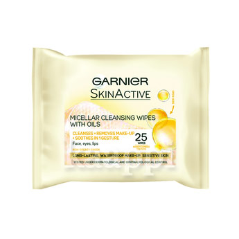 Мицелярные салфетки для лица Garnier Skin Active с маслами  25шт