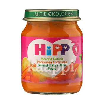 Детское питание Hipp Porkkanaa & peruna картофель, морковь (с 4 месяцев) 12х125гр