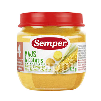 Детское питание Semper MAJS & potatis кукуруза, картофель (с 4 месяцев) 125гр