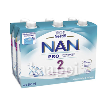 Готовая молочная смесь Nestle Nan Pro - 2  от 6 до 12 мес. 6x500 мл
