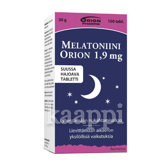 Препарат для нормализации сна Melatoniini Orion 1,9mg, 100 таблеток, 30г