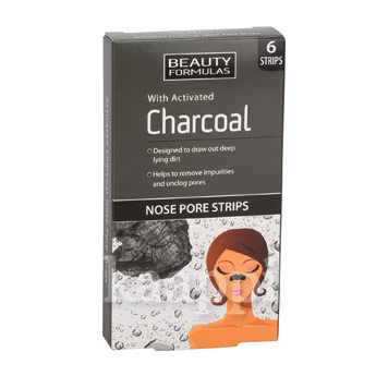 Очищающие полоски Beauty Formulas Charcoal Nose Pore Strips для носа 6 шт