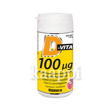 Витамины D-Vita малина клубника 100мг 200 таб.