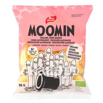 Органические кукурузные палочки Moomin (со вкусом клубники) с 6-ти месяцев, 35г