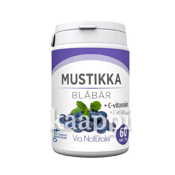 Экстракт черники Mustikka Blabar + витамин C, 60 табл. из Финляндии