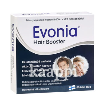 Витамины для роста волос Evonia Hair Booster 60 табл из Финляндии