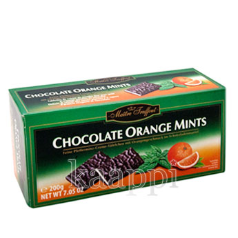 Шоколадные пластинки с мятно-апельсиновой помадкой Maitre Truffout 200г