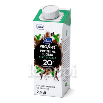 Безлактозный протеиновый коктейль Valio PROfeel proteiinijuoma minttukaakao мятный горячий шоколад 250мл