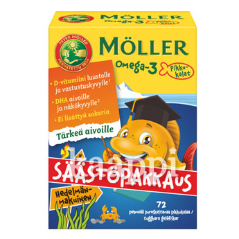 Рыбий жир с витамин D3 Moller Omega-3 Pikkukalat 72кап